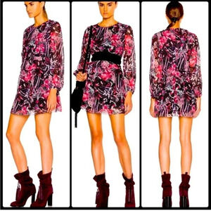 IRO Deylfe silk ruffle printed mini dress